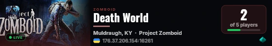 Death World live status badge