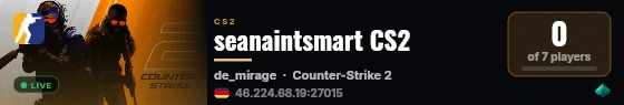 seanaintsmart CS2 live status badge
