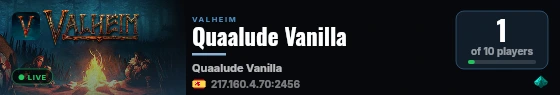 Quaalude Vanilla live status badge