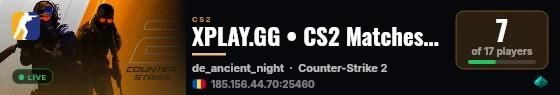 XPLAY.GG • CS2 Matches #145 live status badge