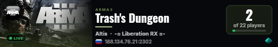 Trash's Dungeon live status badge