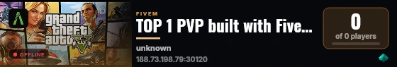 TOP 1 PVP built with FiveM Basic Server! live status badge