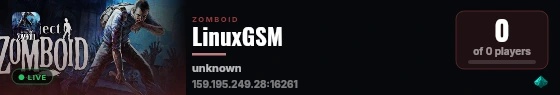 LinuxGSM live status badge