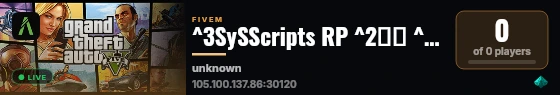 ^3SySScripts RP ^2🇵🇸 ^0| ^2Visit us ^0@ SySScripts.com live status badge