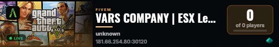 VARS COMPANY | ESX Legacy Server live status badge