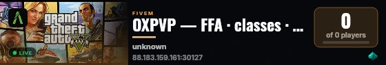 OXPVP — FFA · classes · stats live status badge