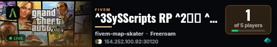 ^3SySScripts RP ^2🇵🇸 ^0| ^2Visit us ^0@ SySScripts.com live status badge