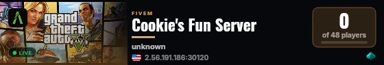 Cookie's Fun Server live status badge