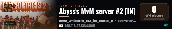 Abyss's MvM server #2 [IN] live status badge