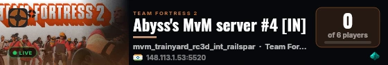 Abyss's MvM server #4 [IN] live status badge