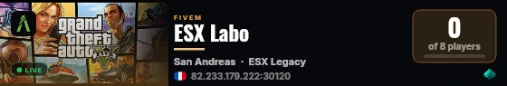 ESX Labo live status badge