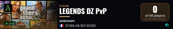 LEGENDS DZ PvP live status badge