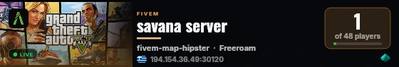 savana server live status badge