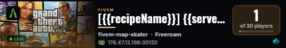 [{{recipeName}}] {{serverName}} live status badge