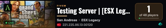 Testing Server | [ESX Legacy] live status badge