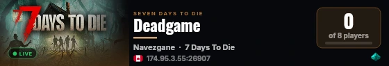 Deadgame live status badge