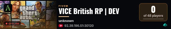 VICE British RP | DEV live status badge