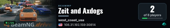 Zeit and Axdogs live status badge