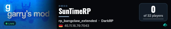 SunTimeRP live status badge