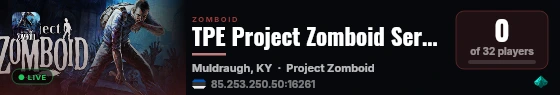 TPE Project Zomboid Server live status badge