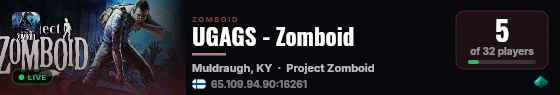 UGAGS - Zomboid live status badge