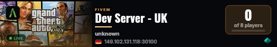 Dev Server - UK live status badge