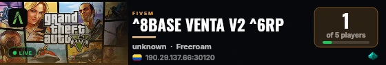^8BASE VENTA V2 ^6RP live status badge