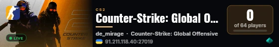 Counter-Strike: Global Offensive live status badge