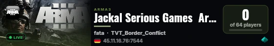 Jackal Serious Games  Arma3 Comunity live status badge