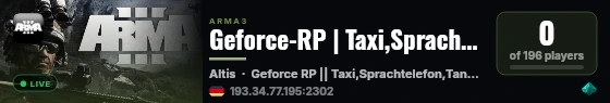 Geforce-RP | Taxi,Sprachtelefon,Tankstellen,Startparket, Crafti live status badge