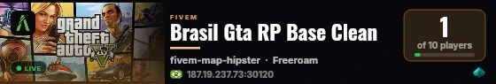 Brasil Gta RP Base Clean live status badge
