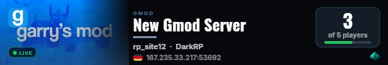 New Gmod Server live status badge
