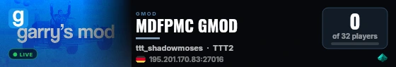 MDFPMC GMOD live status badge