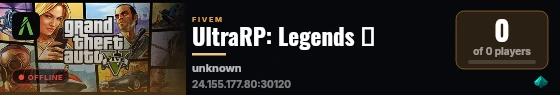 UltraRP: Legends 🔥 live status badge