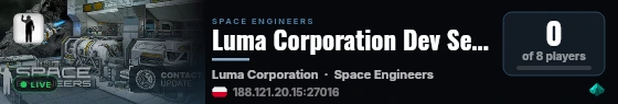 Luma Corporation Dev Server live status badge