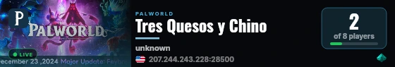 Tres Quesos y Chino live status badge
