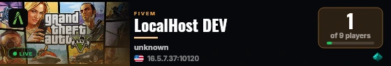 LocalHost DEV live status badge