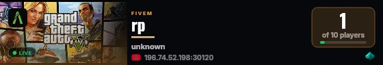 rp live status badge