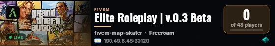 Elite Roleplay | v.0.3 Beta live status badge