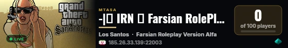-|♞ IRN ♞ Farsian RolePlay ♞ Iranian RolePlay ♞ Version Alfa ♞|- live status badge
