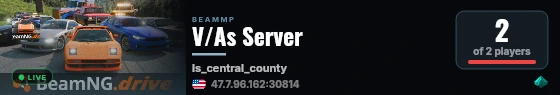 V/As Server live status badge