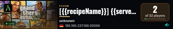[{{recipeName}}] {{serverName}} live status badge