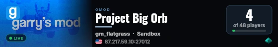 Project Big Orb live status badge