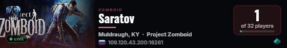 Saratov live status badge