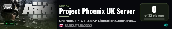 Project Phoenix UK Server live status badge