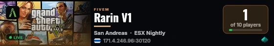 Rarin V1 live status badge