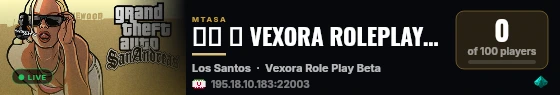🇮🇷 ⚡ VEXORA ROLEPLAY ⚡ Advanced RP live status badge