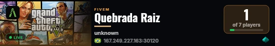 Quebrada Raiz live status badge