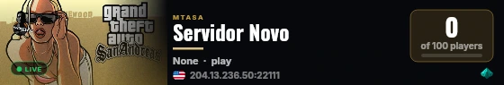 Servidor Novo live status badge