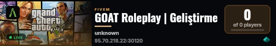 GOAT Roleplay | Geliştirme live status badge
